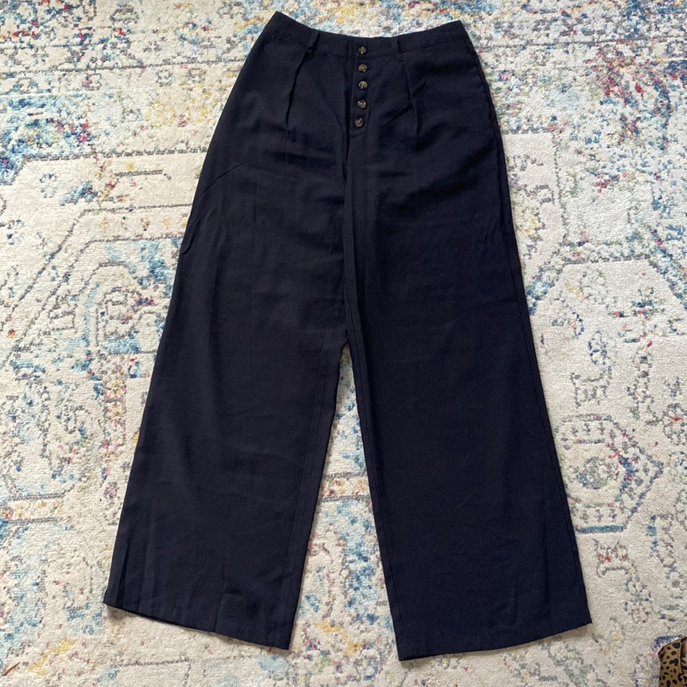 Black wide leg pants.